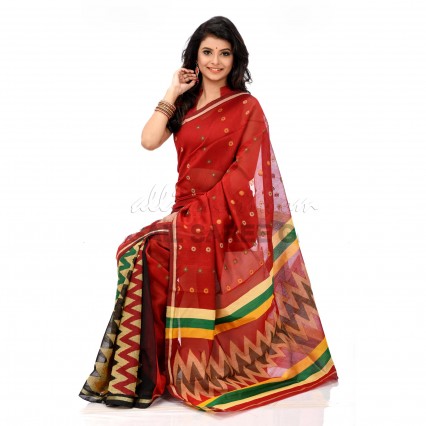 Tangail Half Silk soft muslin Sharee with Beautiful design